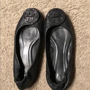Tory Burch Reva Flat - Black Leather 8.5
